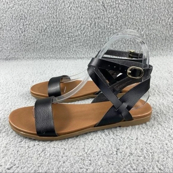 ABOUND Sienna Flat Ankle Strap Sandal Black‎ Size 5.5 - Picture 4 of 12